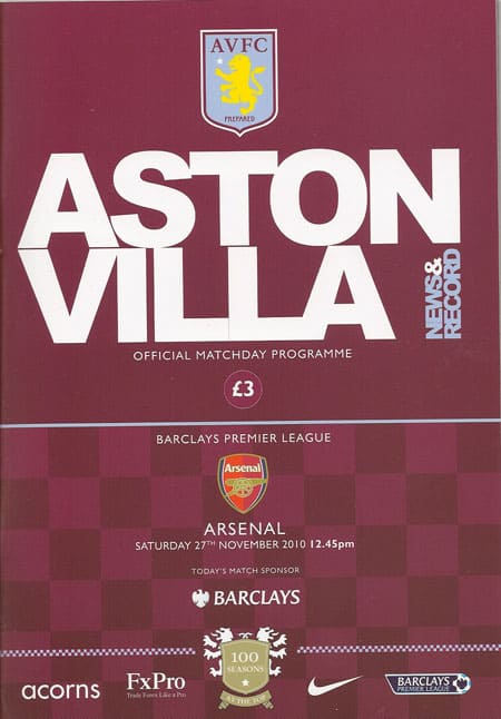 Aston Villa FC v Arsenal FC